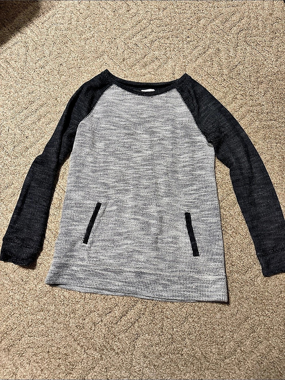 Lou & GREY Raglan Long Sleeve Gray Size Medium